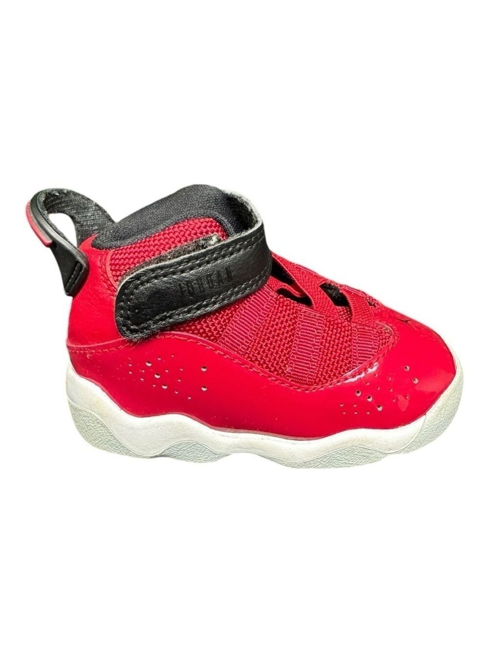 Nike Jordan 6 Rings TD Red & Patten Leather Gym Shoes Size 4C